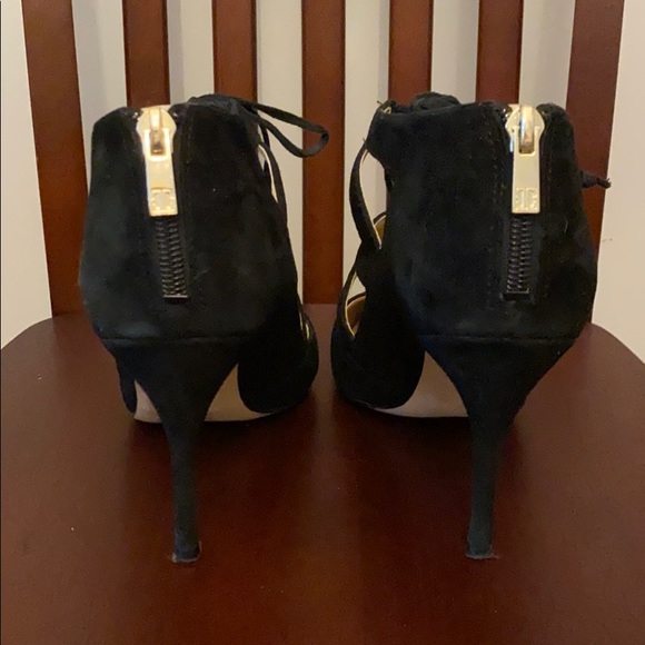 Ivanka Trump Black Suede Lace Up Pumps - Picture 4 of 7